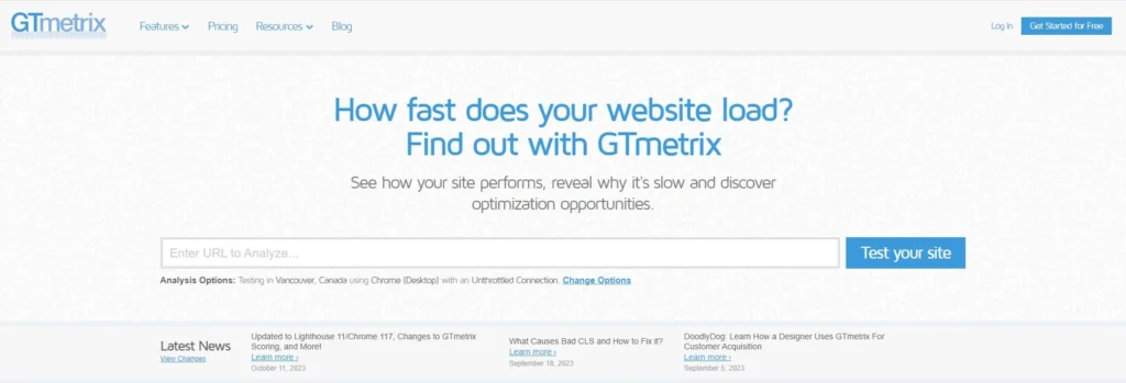 GTmetrix Website Speed Test