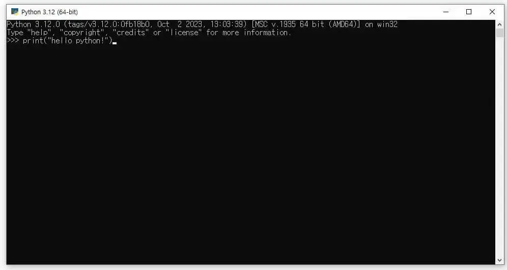 파이썬-프롬프트-명령어-입력하기 print("hello python!")